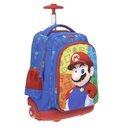 Mochila Con Ruedas Grande Azul Chenson Mario Bros