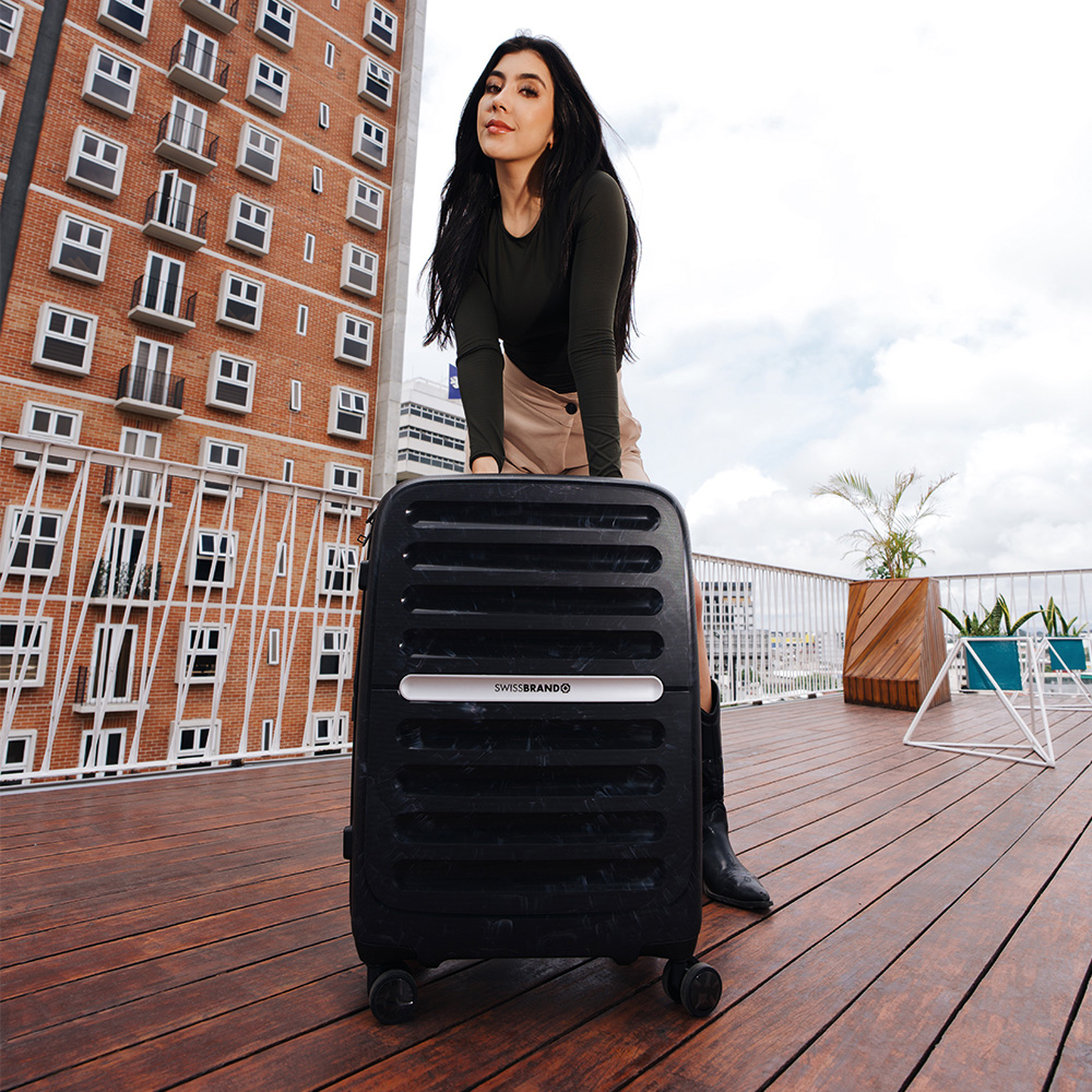 Maleta Swissbrand Marble Black 24"