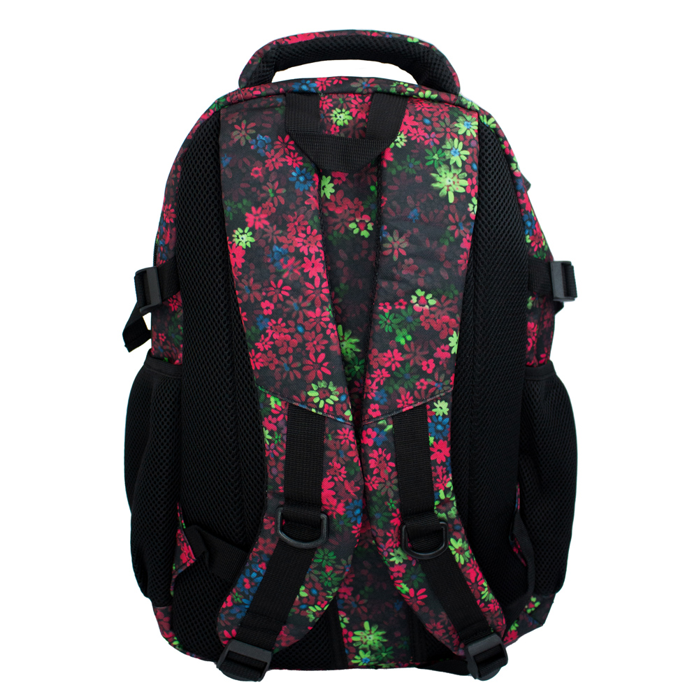 Mochila Nicks Club Floreada Negra