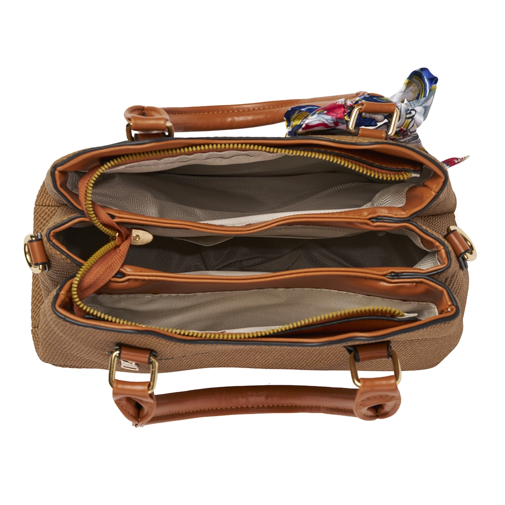 Bolso Madelin Tipo Satchel Camel