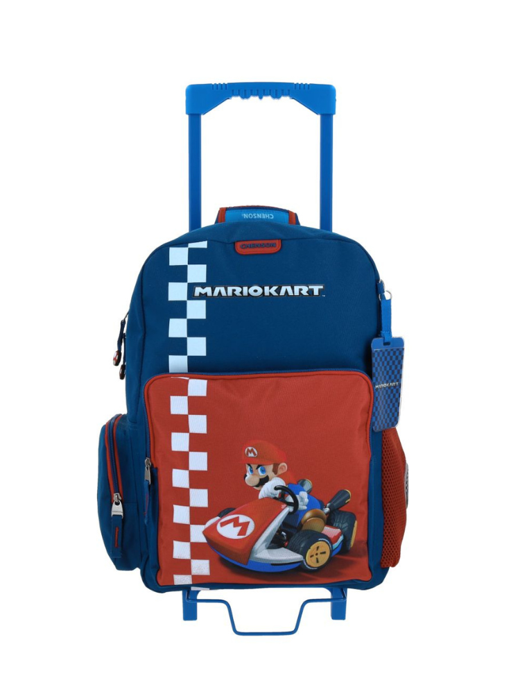 Mochila Con Ruedas Azul Mario Bros Chenson Brife