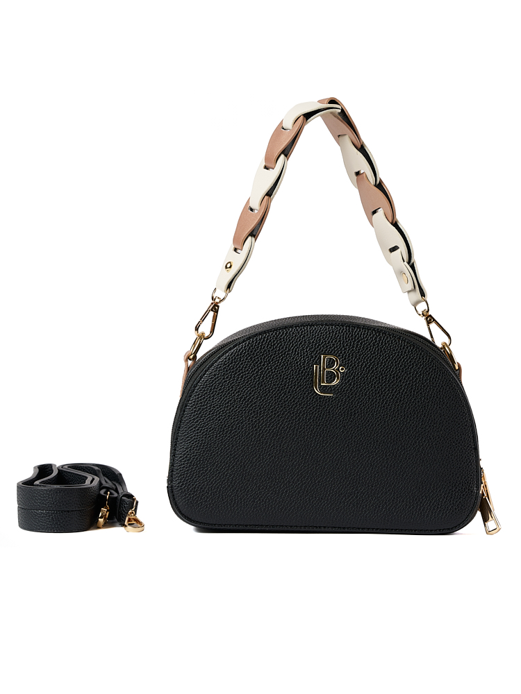 Bolso LB Tipo Bandolera Media Luna Negro