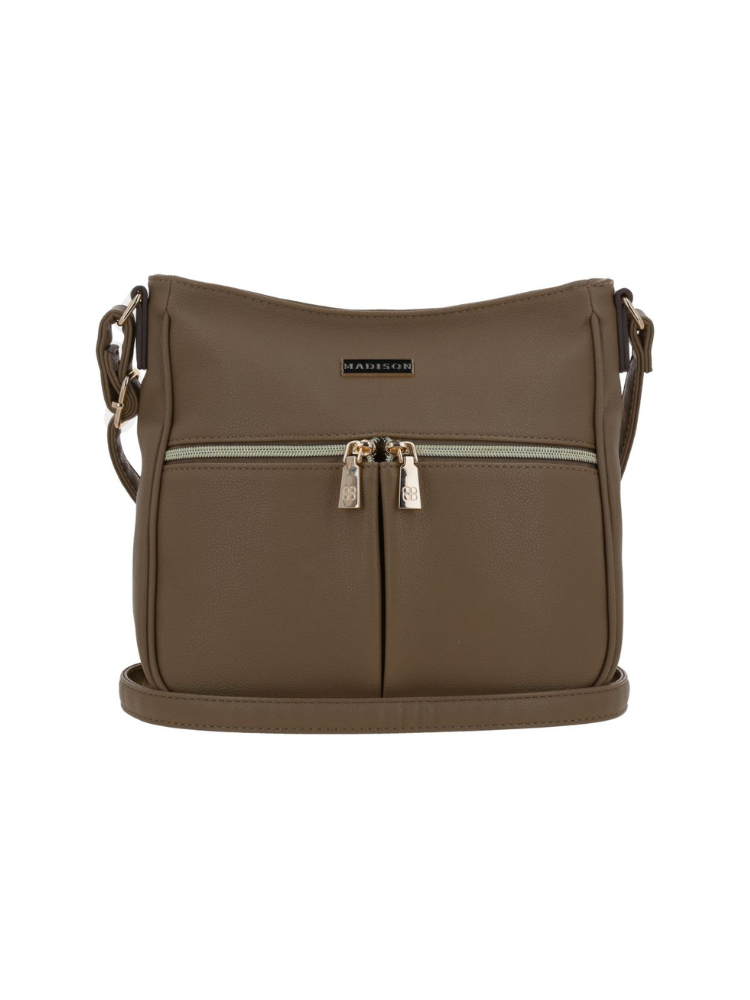 Bolso Tipo Bandolero Taupe Madison Malana