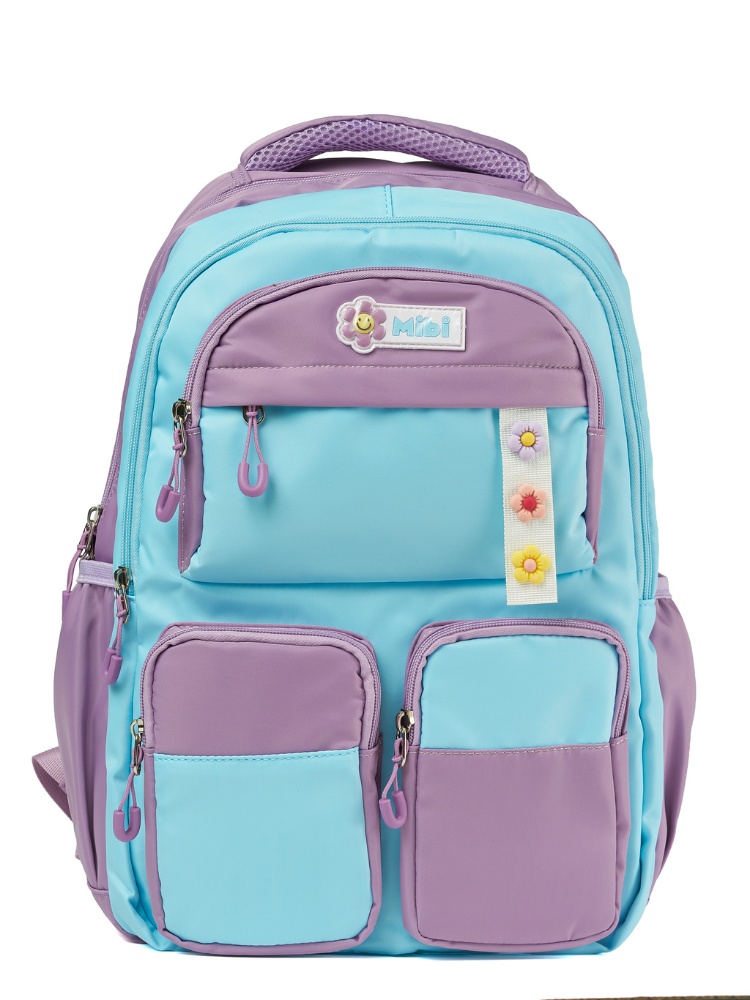 Mochila Mibi Flower Turquesa/Morado