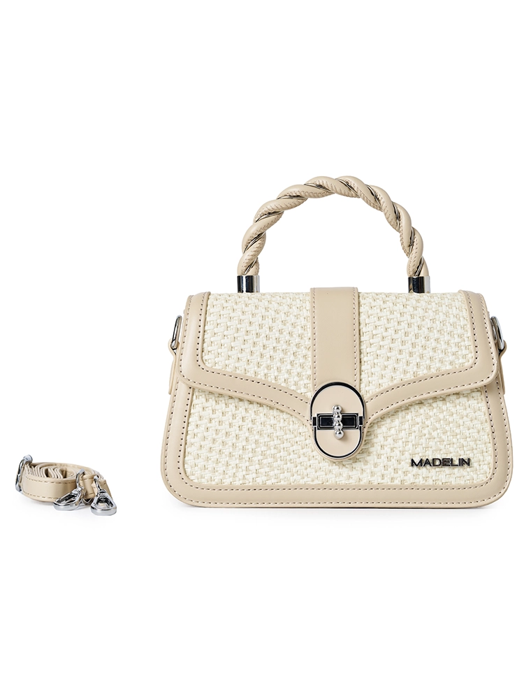 Bolso Tipo Bandolero Madelin Secret Beige