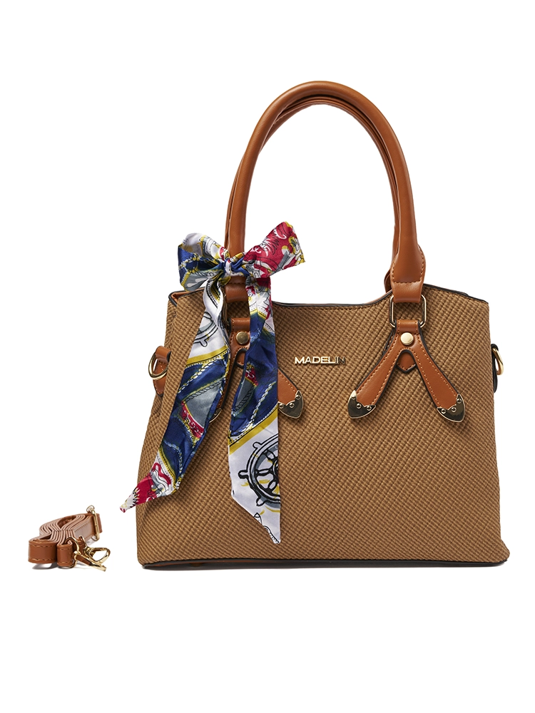 Bolso Madelin Tipo Satchel Camel