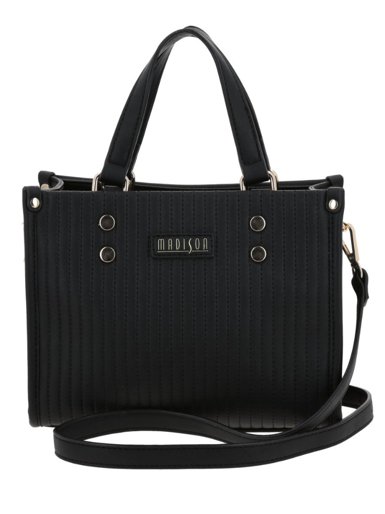 Bolso Satchel Negro Madison Lourdes 