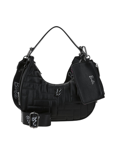 [BR24114-3] Bolso Baguette Negro Barbie By Gorett Lorena