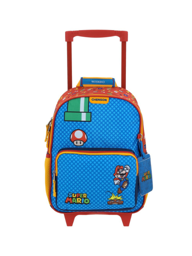 [MB70512-9] Mochila Con Ruedas Azul Mario Bros Chenson Onder