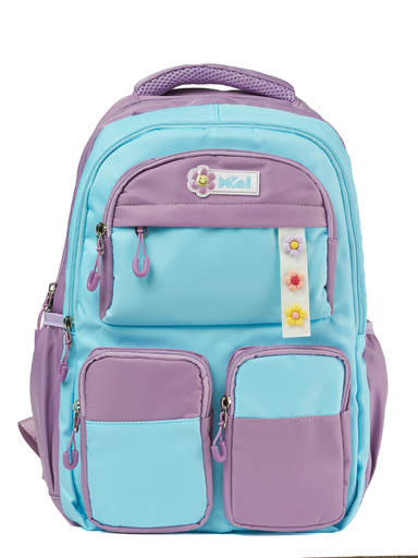 [MI-G017] Mochila Mibi Flower Turquesa/Morado