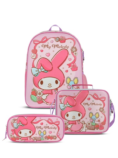 [MYM004-SE006A] Set Mochila+Lonchera Y Portalápiz My Melody Y Flat