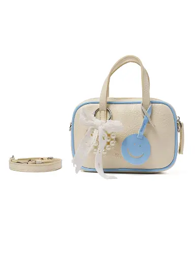 [MAD-0001-WH] Bolso Bandolero Madelin Joy Y Pearl Blanco