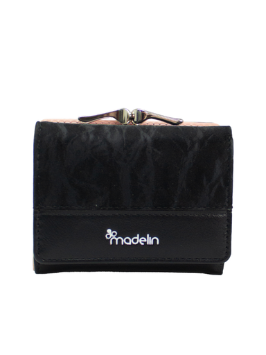 [MAD-T7368-377-BK] Billetera Madelin Pequeña Para Dama Yadi Negro