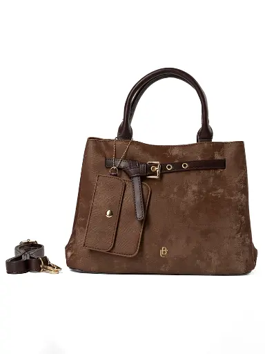 [LB2616-BRN] Bolso LB Tipo Satchel Marissa Café