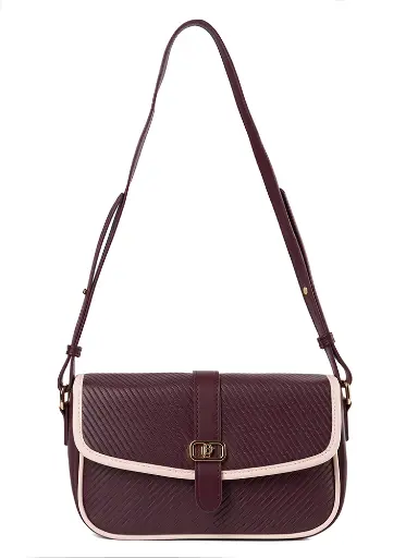 [LB2630-BRN] Bolso LB Tipo Bandolera Colección Caroli Burdeos
