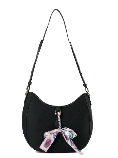 [LB2625-BK] Bolso LB Tipo Baguette Alejandra Negro