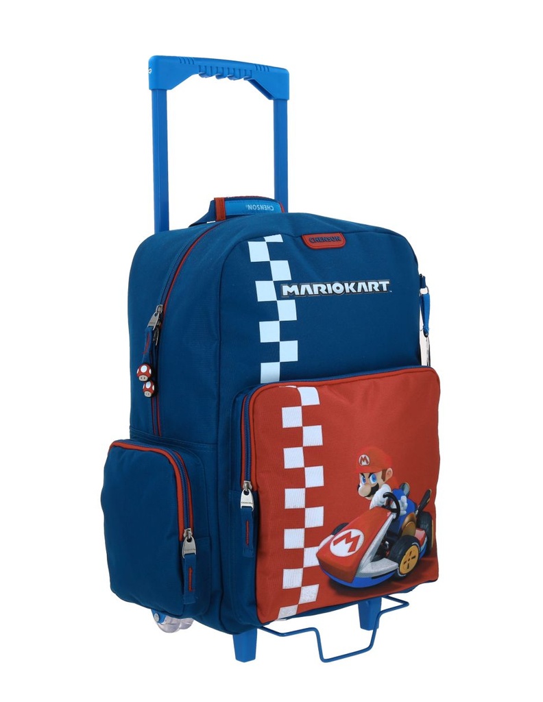 Mochila Con Ruedas Azul Mario Bros Chenson Brife