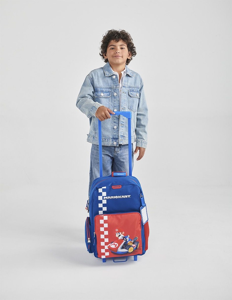 Mochila Con Ruedas Azul Mario Bros Chenson Brife
