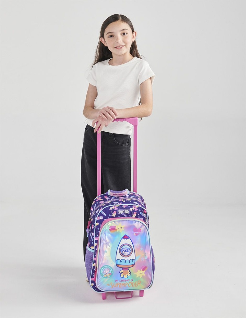 Mochila Con Ruedas Rosa Happy Girl Vania Bachur Pacia