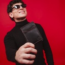 Billetera LB Triple Para Hombre Kabei Negro