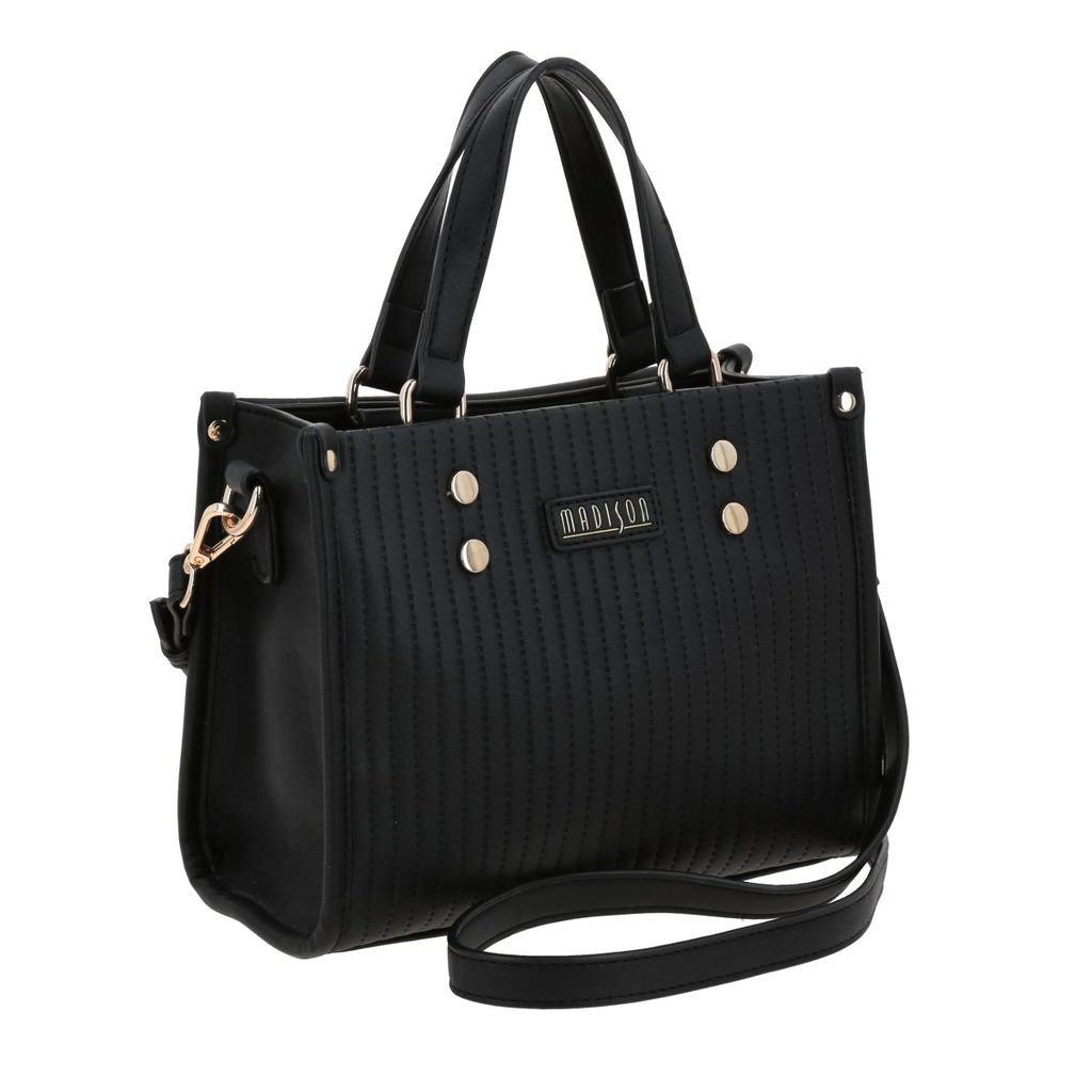 Bolso Satchel Negro Madison Lourdes 