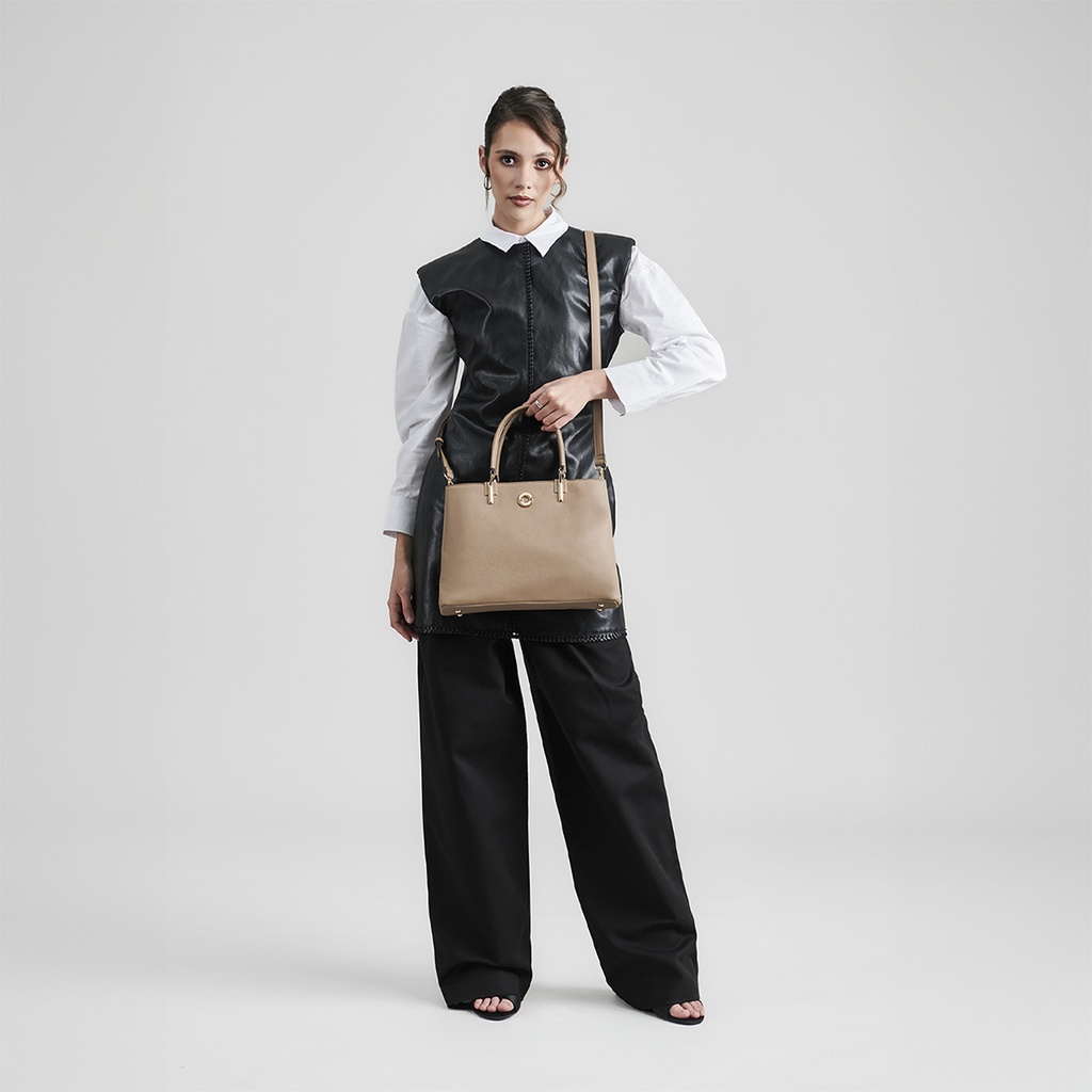 Bolso Madison Tipo Satchel Claudia Beige