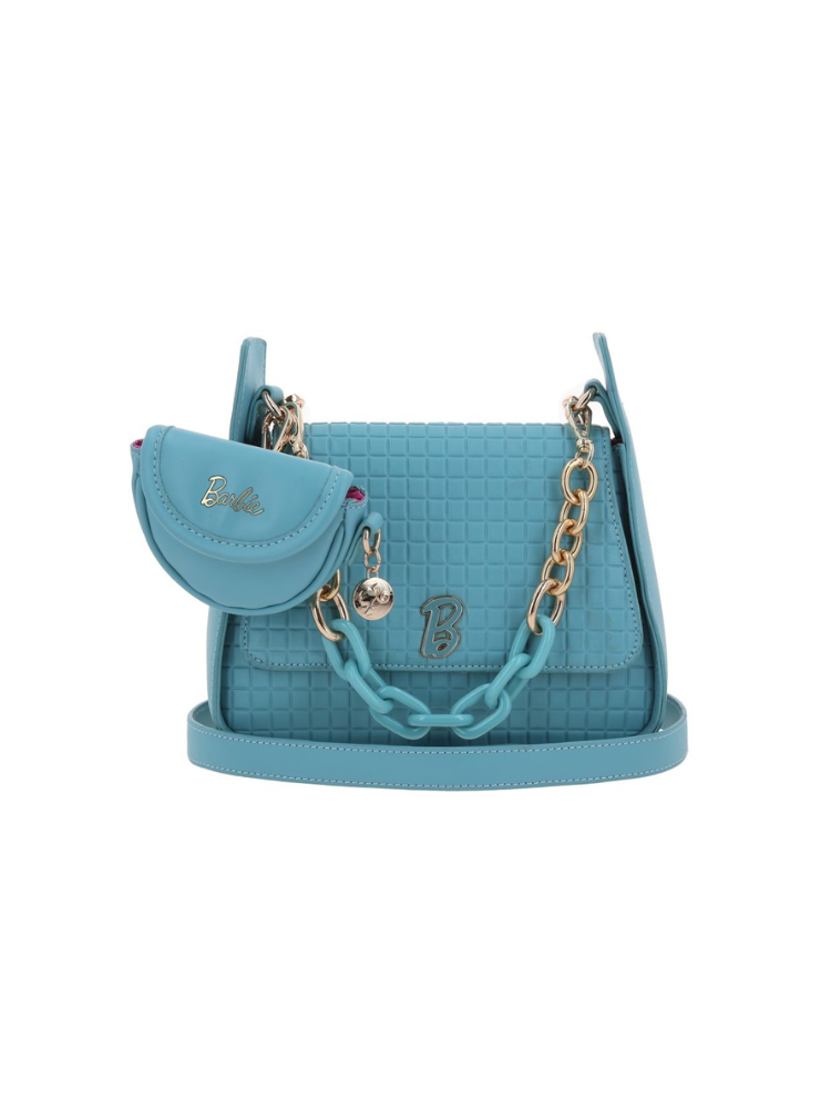 [BR24109-9] 
Bolso Baguette Azul Barbie By Gorett Chiara