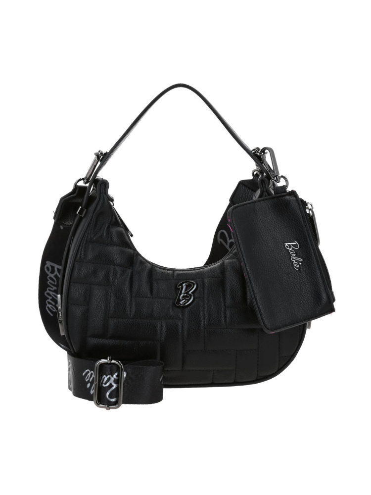 [BR24114-3] Bolso Baguette Negro Barbie By Gorett Lorena