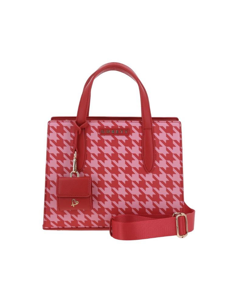 [GF24052-R] Bolso Satchel Rojo Gorett Roxana