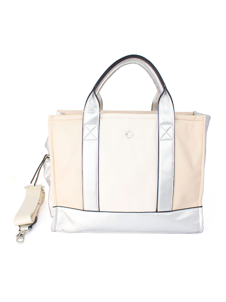 [184334-1PLA] Bolso LB Tipo Satchel Defi Plata