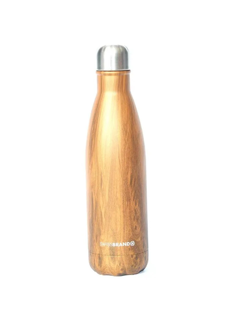 Botella Swissbrand Metalica Fiji Brown Wood Grain