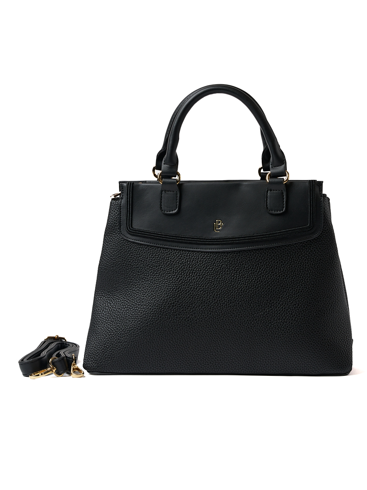 [LB2506NEGRO] Bolso LB Tipo Tote Carmín Negro