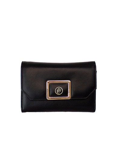 Billetera LB Mediana Para Mujer Malva Negro