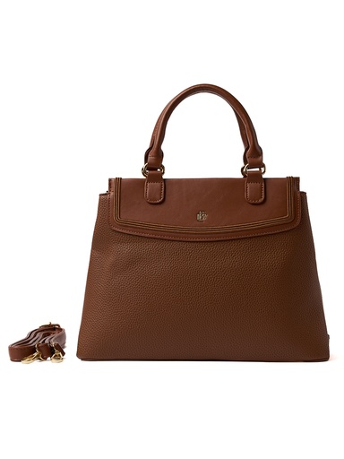 [LB2506CAFE] Bolso LB Tipo Tote Carmín Café