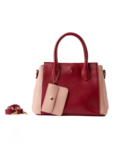 [LB2509BURDEOS] Bolso LB Tipo Satchel Lourdes Burdeos