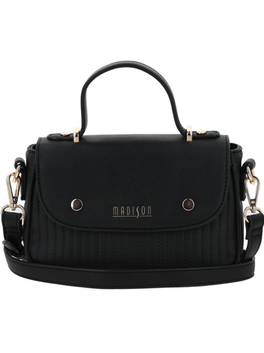 [MD25107-3] Bolso Bandolero Negro Madison Lourdes 